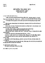 Đề kiểm tra học kì I môn Lịch sử - Lớp 7